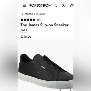 Taft Black Embossed Leather Slip-On Sneaker 👟 NWOT Made In Italy 🇮🇹